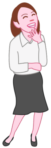 口元に手をあてて大笑いしている女性のイラスト。