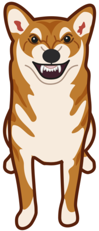 怒る犬 牙を剥いて怒っている犬のイラスト。