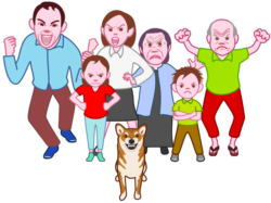 怒っている家族 怒っている家族のイラスト。