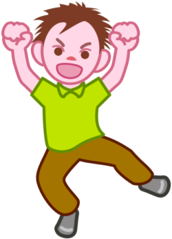 元気に飛び跳ねている男の子のイラスト。