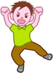 元気に飛び跳ねている男の子のイラスト。