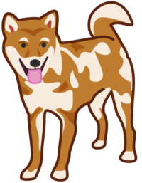 元気 元気そうな犬のイラスト。