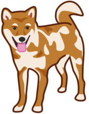 元気そうな犬のイラスト。