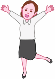 元気いっぱいのお母さんのイラスト。