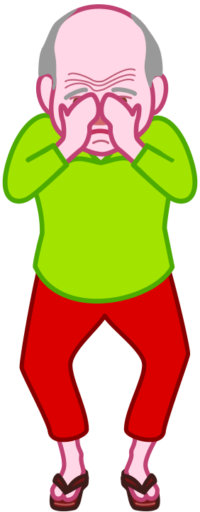 泣いているお爺さんのイラスト。