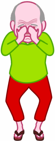 泣いているお爺さんのイラスト。