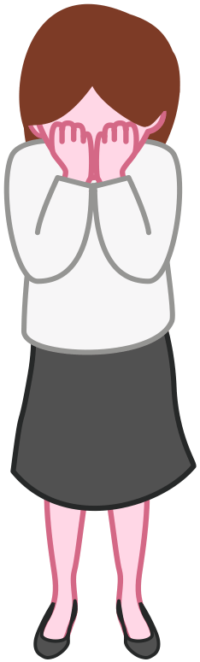 顔を手で覆って泣いている女性のイラスト。