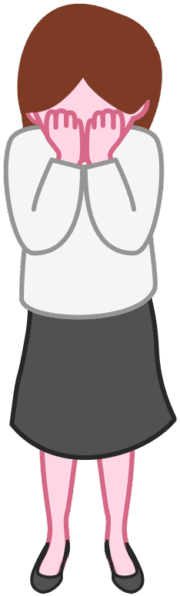 顔を手で覆って泣いている女性のイラスト。