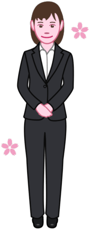 新入社員 新卒の女性新入社員のイラスト。