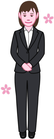 新入社員 新卒の女性新入社員のイラスト。