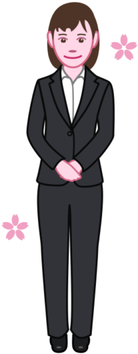 新入社員 新卒の女性新入社員のイラスト。
