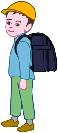 一年生男子生徒 小学校一年生の男子生徒のイラスト。