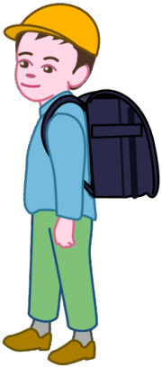 一年生男子生徒 小学校一年生の男子生徒のイラスト。