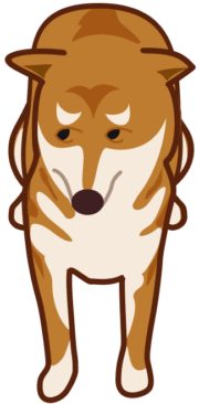 怖いので目をそらしている犬のイラスト。