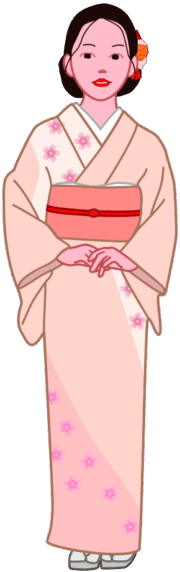 和服を着た美人女性のイラスト