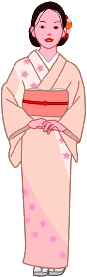 和服を着た美人女性のイラスト