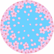 空いっぱいの桜の花のイラスト。