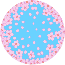 空いっぱいの桜の花のイラスト。
