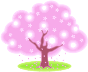 シンプルな桜の木のイラスト。