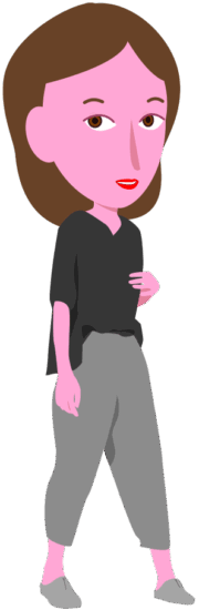 カジュアルな服装を楽しんでいる若い女性のイラスト