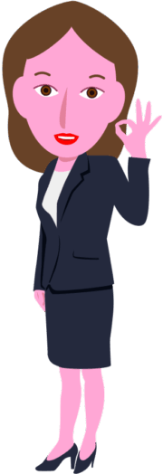 部下のアイデアにOKサインを出しているキャリアウーマンのイラスト