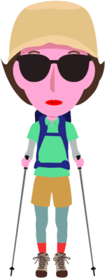 山ガール ハイキングが好きな山ガールのイラスト