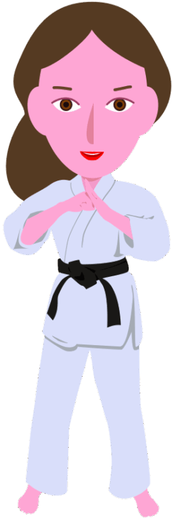 空手 護身術として空手を習っている若い女性のイラスト
