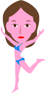 躍動 躍動感あふれる水着女性のイラスト