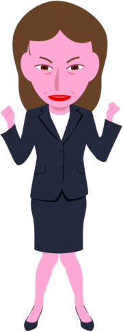 競合会社に仕事をとられて悔しがっているキャリアウーマンのイラスト