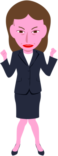 競合会社に仕事をとられて悔しがっているキャリアウーマンのイラスト