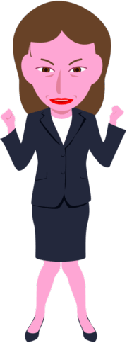競合会社に仕事をとられて悔しがっているキャリアウーマンのイラスト