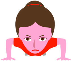 腕立て伏せ 腕立て伏せをして体力づくりに励んでいる若い女性のイラスト