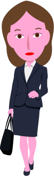 カバンを下げて商談に向かう女性社員のイラスト
