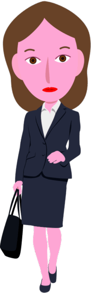 カバンを下げて商談に向かう女性社員のイラスト