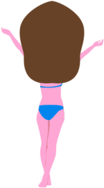 後ろ姿がイケてる水着女性のイラスト