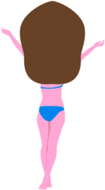 バックシャン 後ろ姿がイケてる水着女性のイラスト