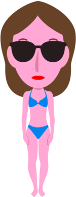 サングラス サングラスをかけた水着女性のイラスト