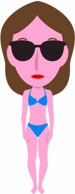 サングラスをかけた水着女性のイラスト