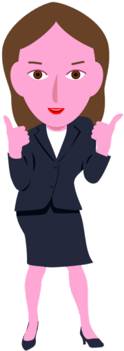 両手の親指を立ててグッドサインを送っているキャリアウーマンのイラスト