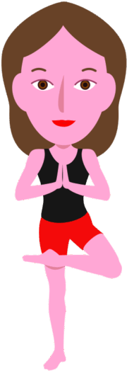 ヨガのポーズを決めている若い女性のイラスト