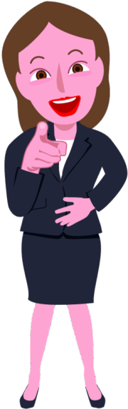 可笑しいと指さしして笑っている女性のイラスト