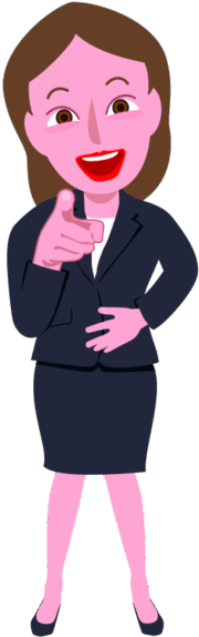 可笑しいと指さしして笑っている女性のイラスト