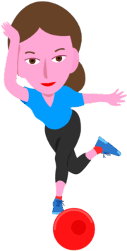 ボウリングを楽しんでいる女性のイラスト