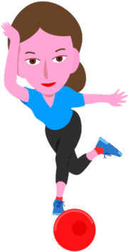 ボウリングを楽しんでいる女性のイラスト