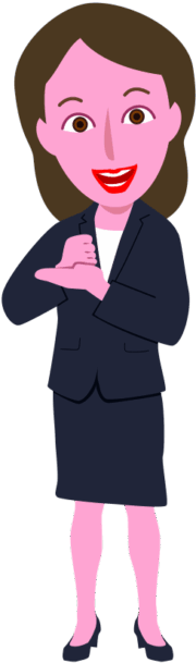 手を打って「なるほど」と納得している女性社員のイラスト