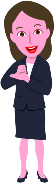 手を打って「なるほど」と納得している女性社員のイラスト