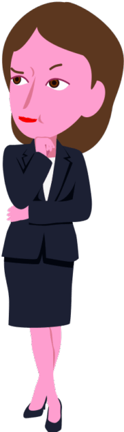 疑問を感じている様子の女性社員のイラスト