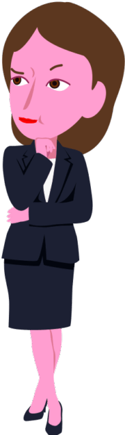 疑問を感じている様子の女性社員のイラスト