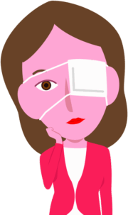 眼帯をしている女性のイラスト
