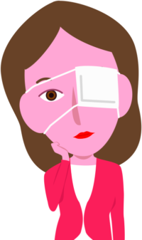 眼帯をしている女性のイラスト